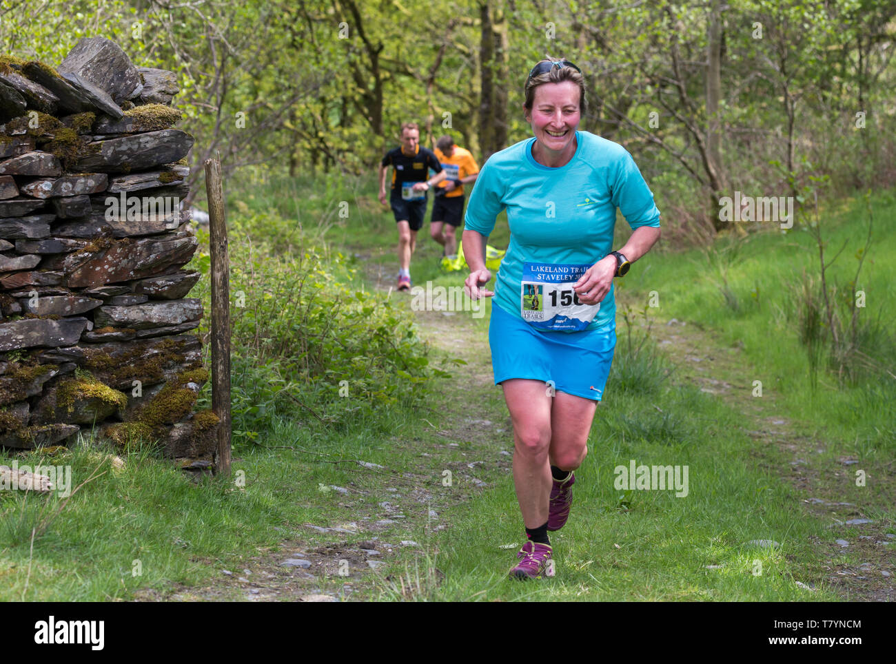 Fell Runners competing in the 2019 Staveley Lakeland Fell Race near Kentmere Stock Photo