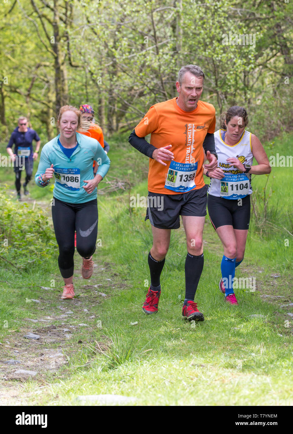 Fell Runners competing in the 2019 Staveley Lakeland Fell Race near Kentmere Stock Photo
