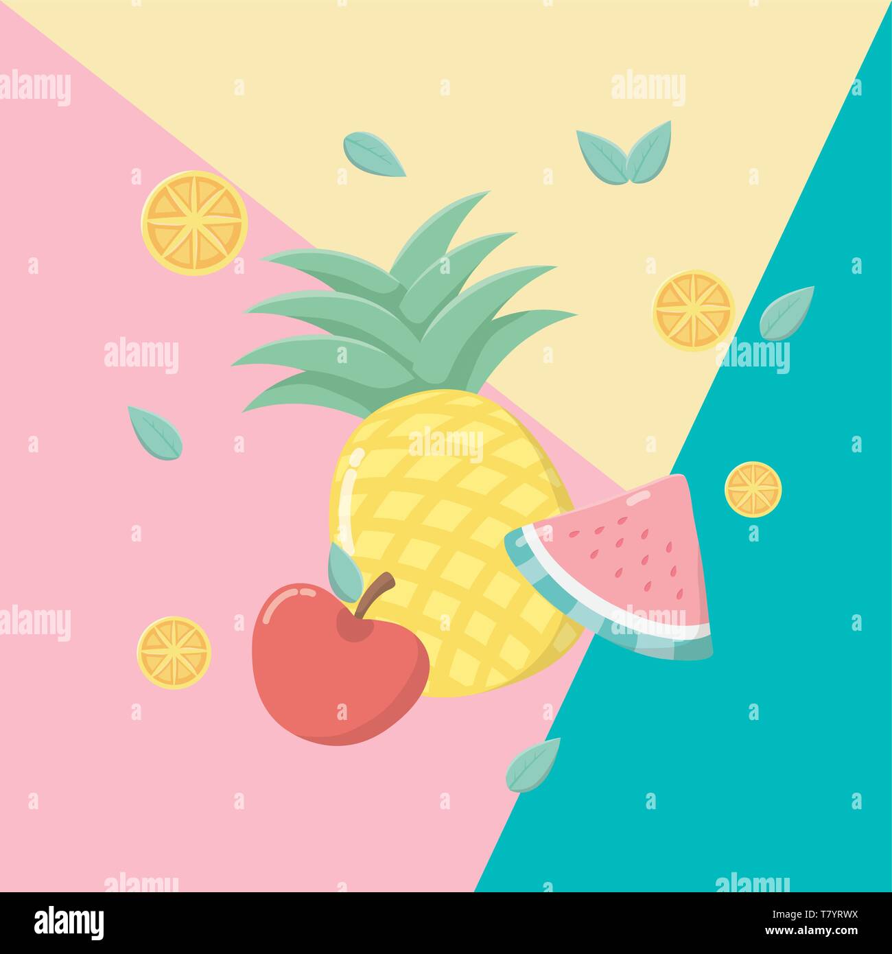 fresh and tropical fruits vector illustration design Stock Vector Image ...