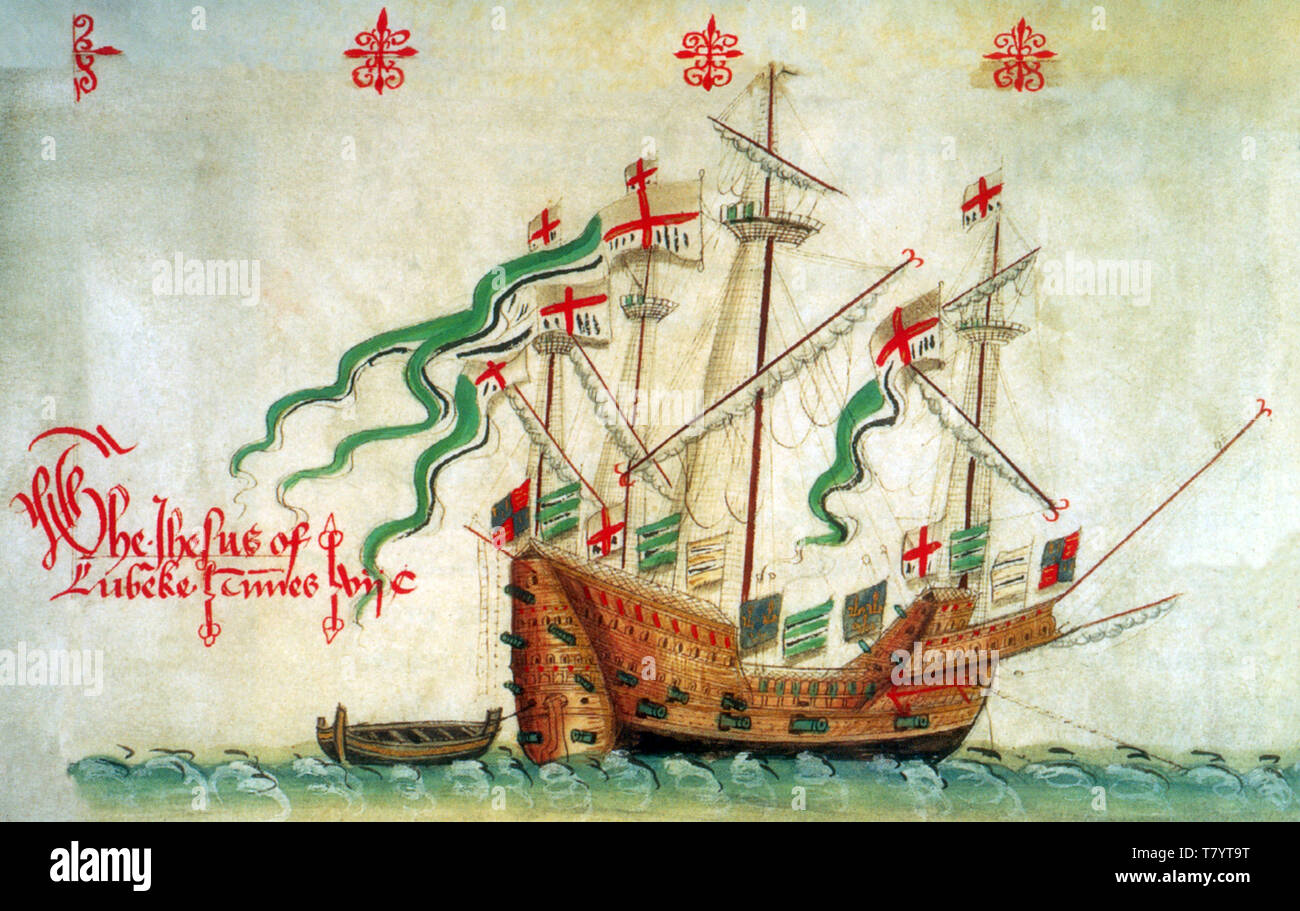 Jesus of LÃ¼beck, English Slave Ship, 16th Century Stock Photo