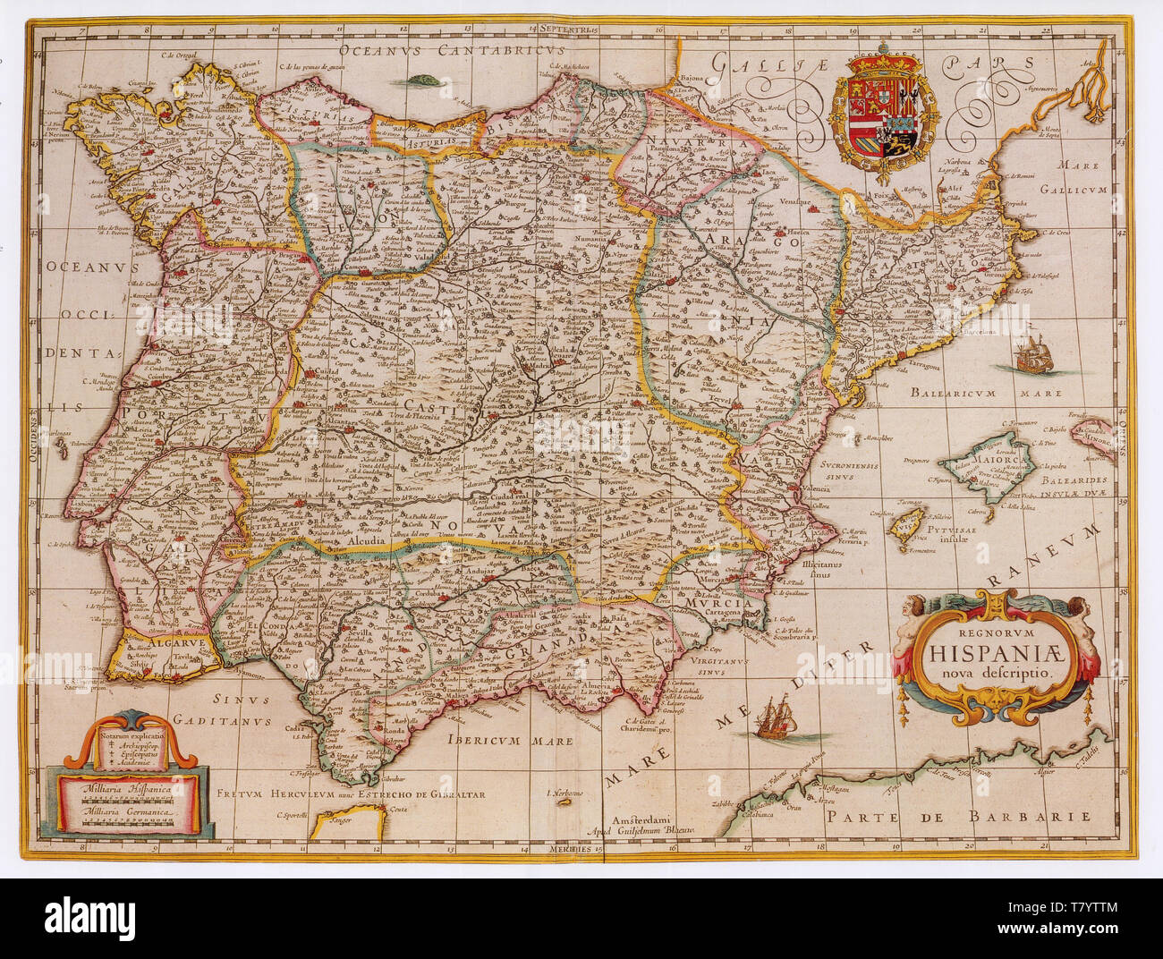 Spain map 17th century hi-res stock photography and images - Alamy