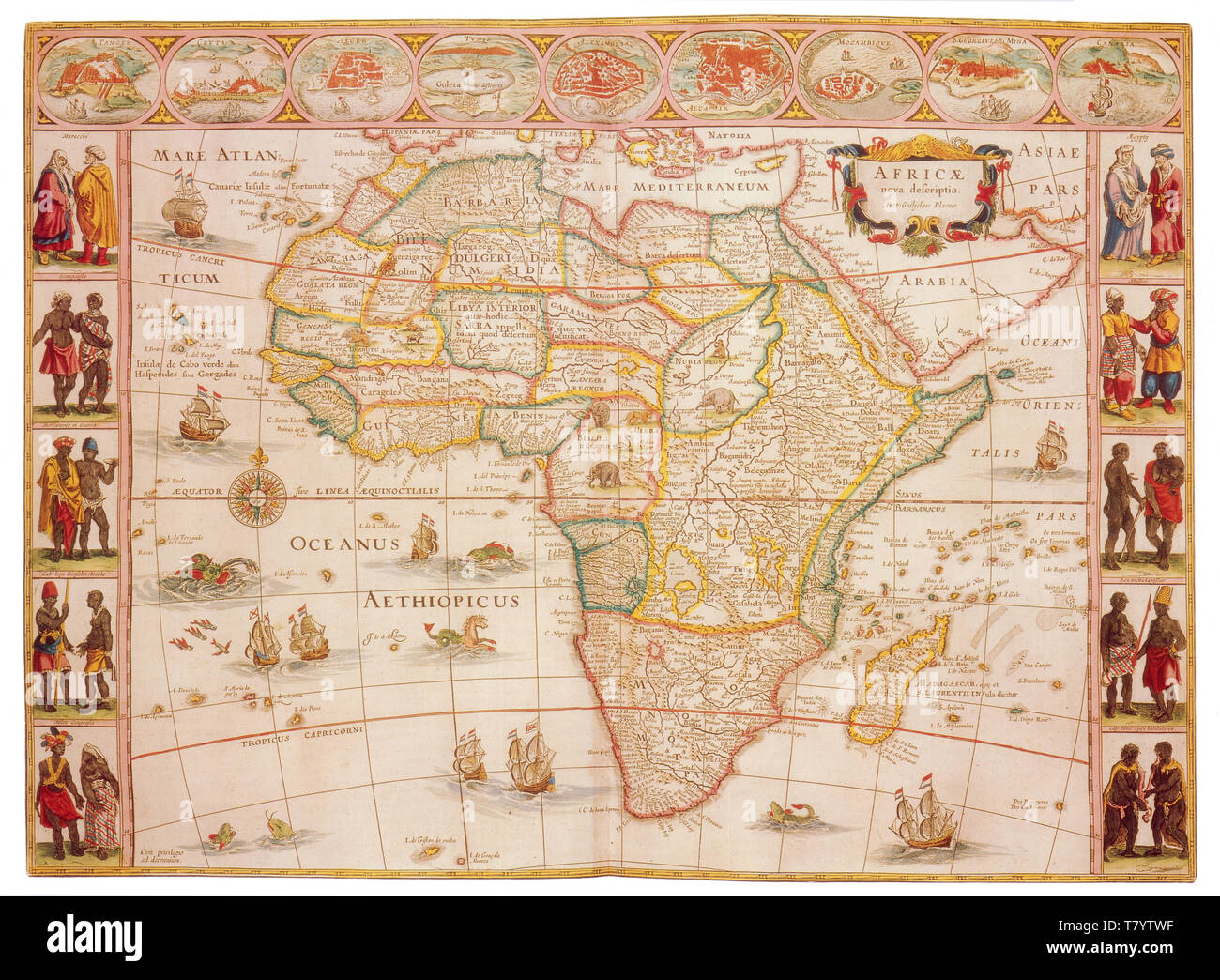 Joan Blaeu, Africa Map, 17th Century Stock Photo Alamy