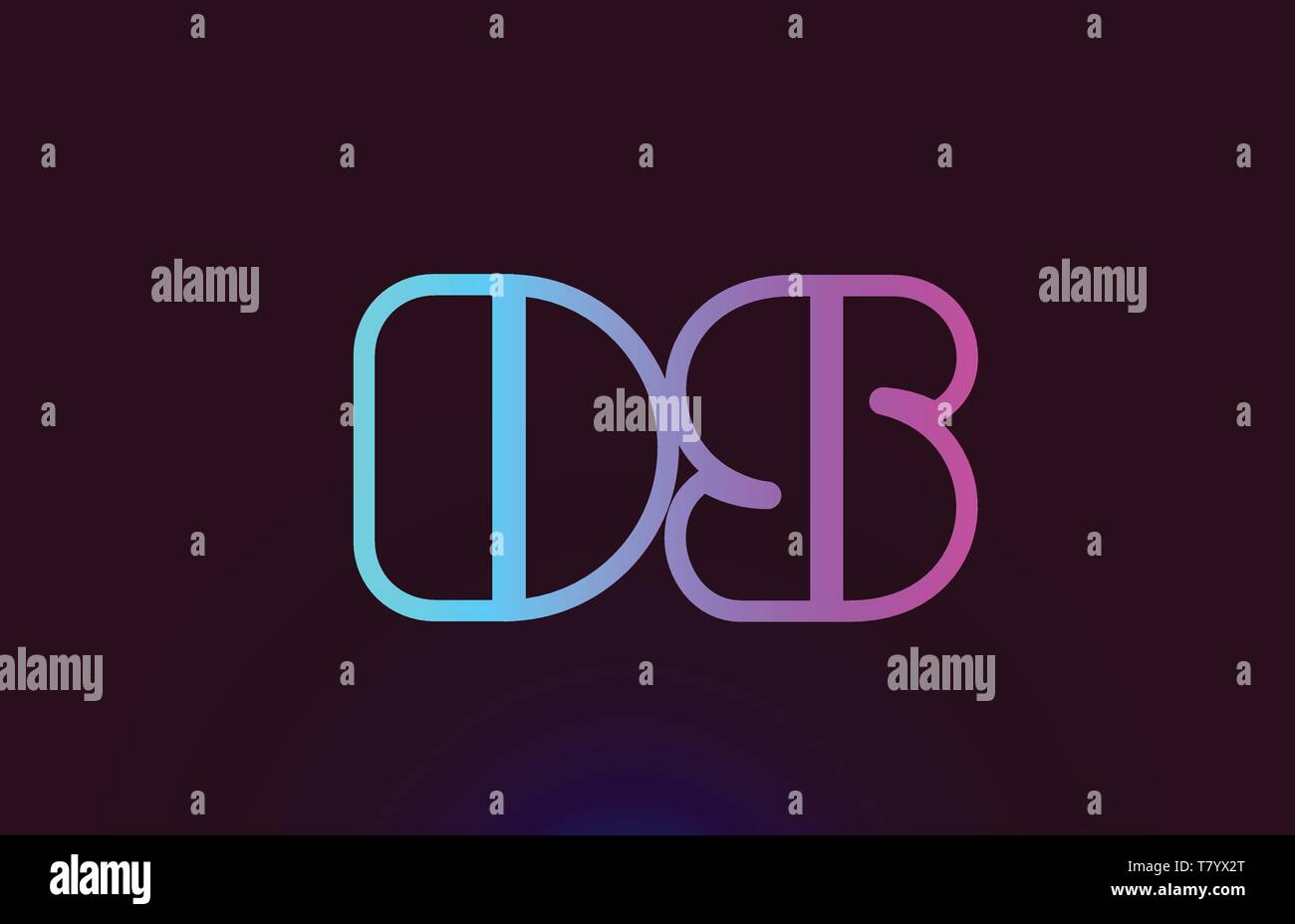 DS D S pink line joined alphabet letter combination suitable as a logo ...