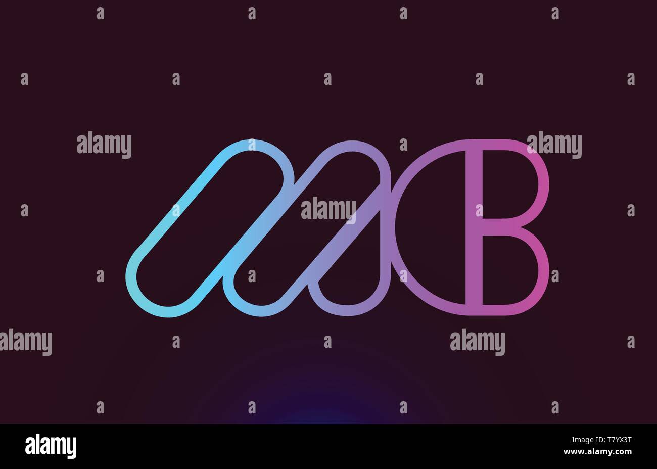 MC M C pink line joined alphabet letter combination suitable as a logo ...