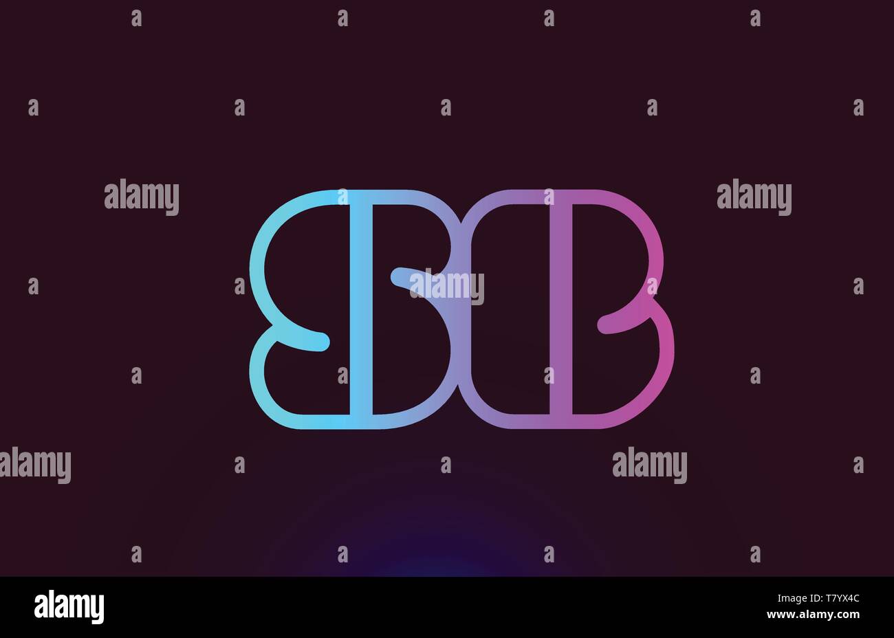 SB S B pink line joined alphabet letter combination suitable as a logo ...