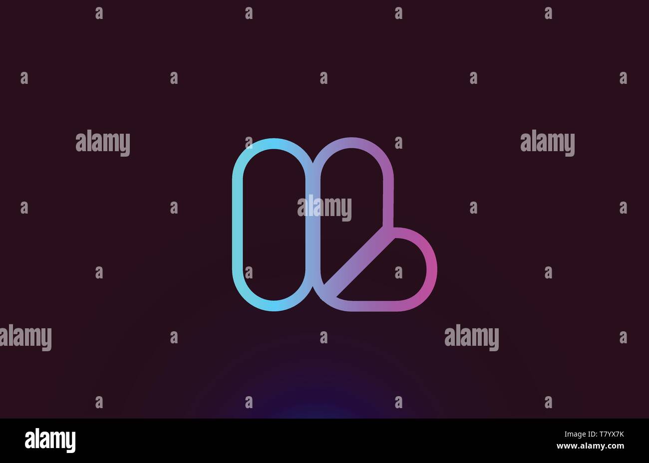 IL I L pink line joined alphabet letter combination suitable as a logo ...