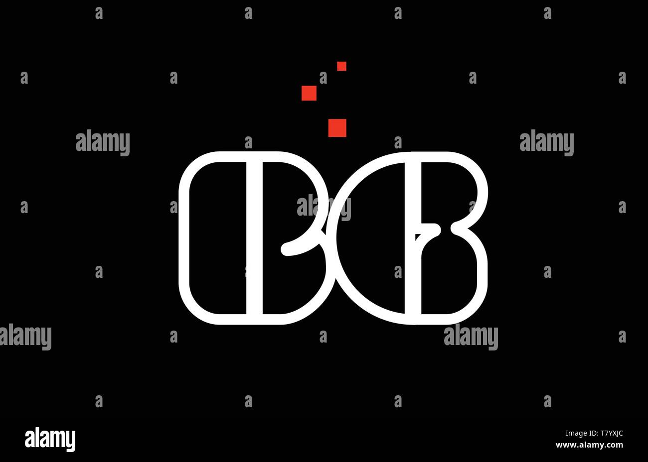 BG B G black white red dots alphabet letter combination suitable as a ...