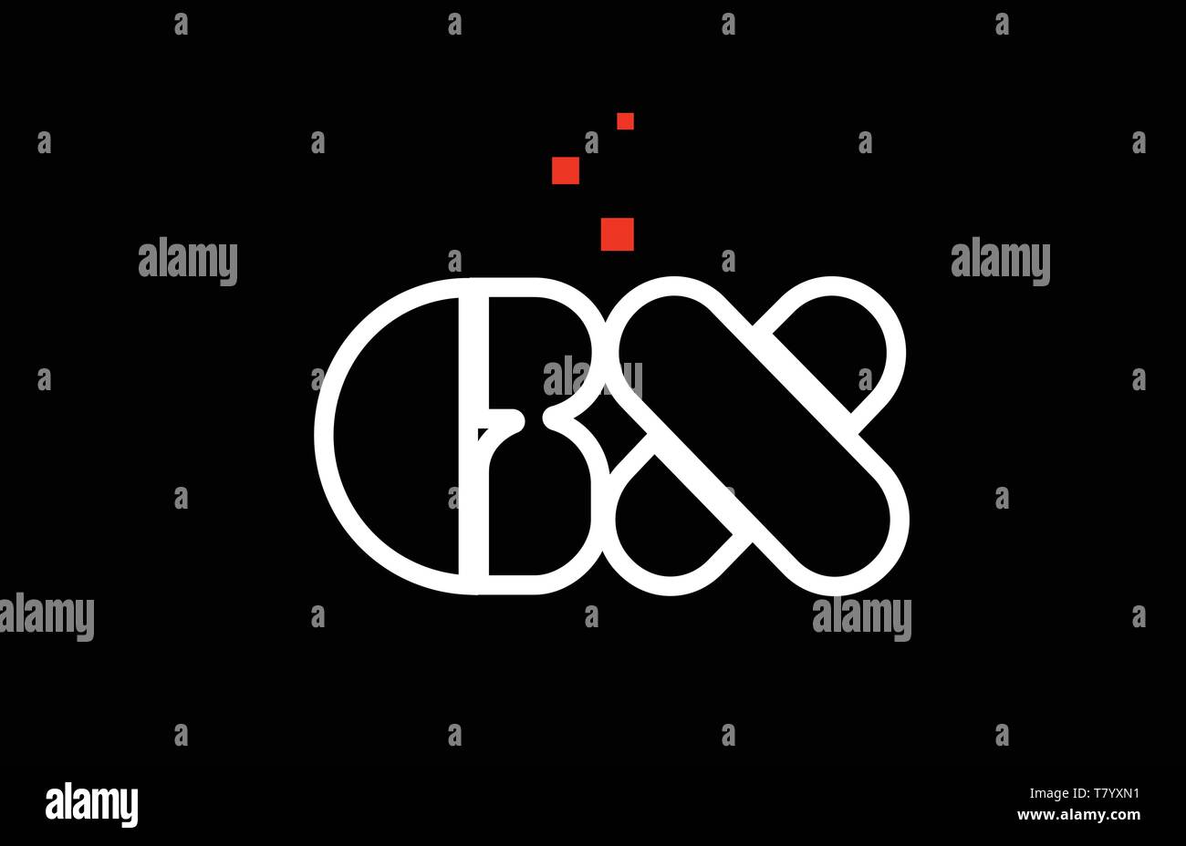 GX G X black white red dots alphabet letter combination suitable as a ...