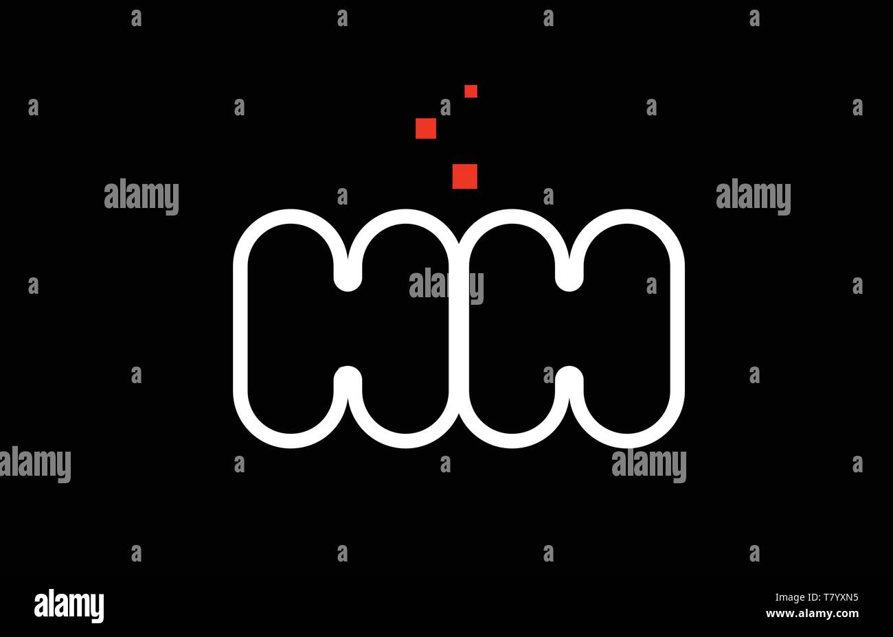 HH H H black white red dots alphabet letter combination suitable as a ...