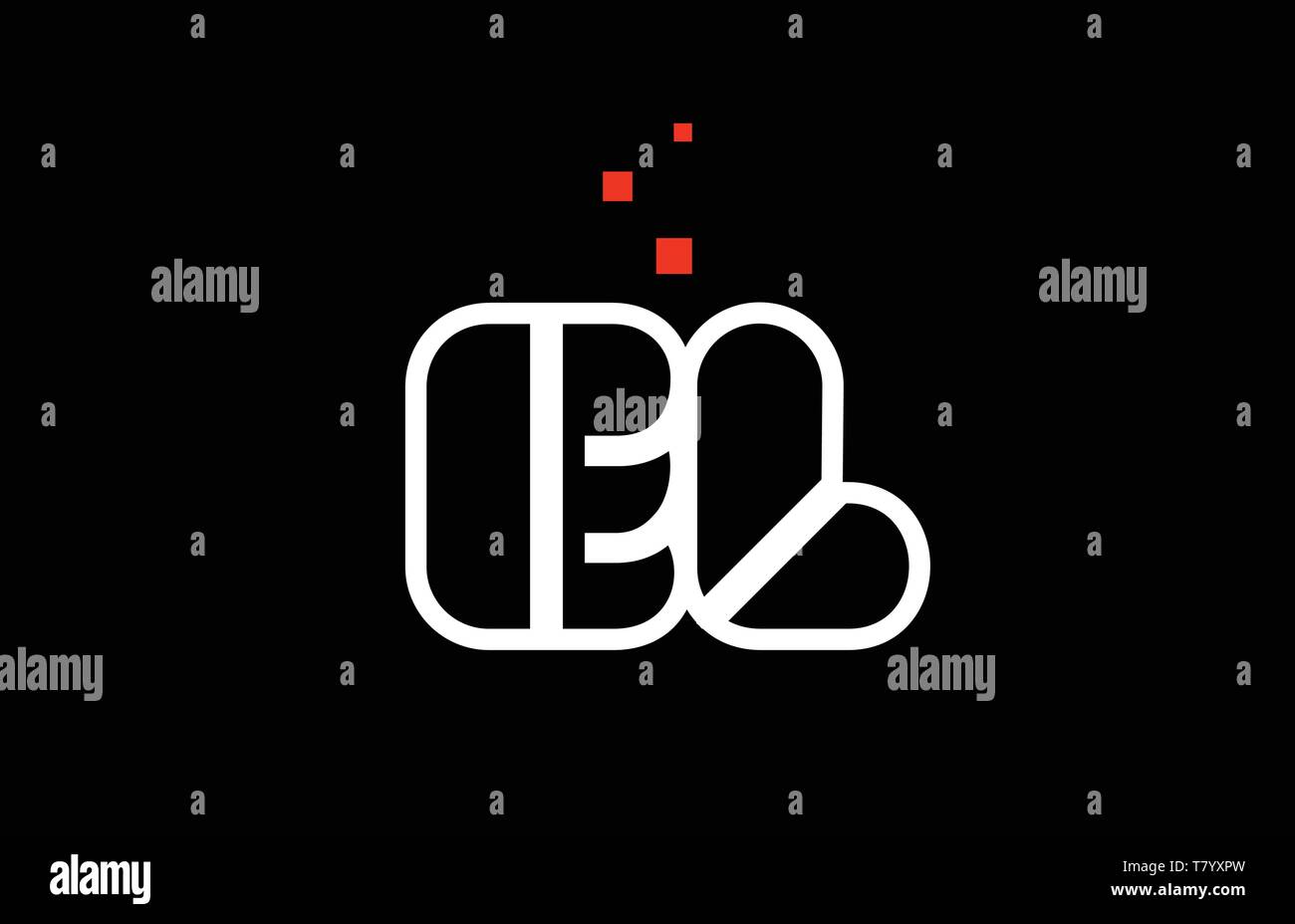 EL E L black white red dots alphabet letter combination suitable as a ...