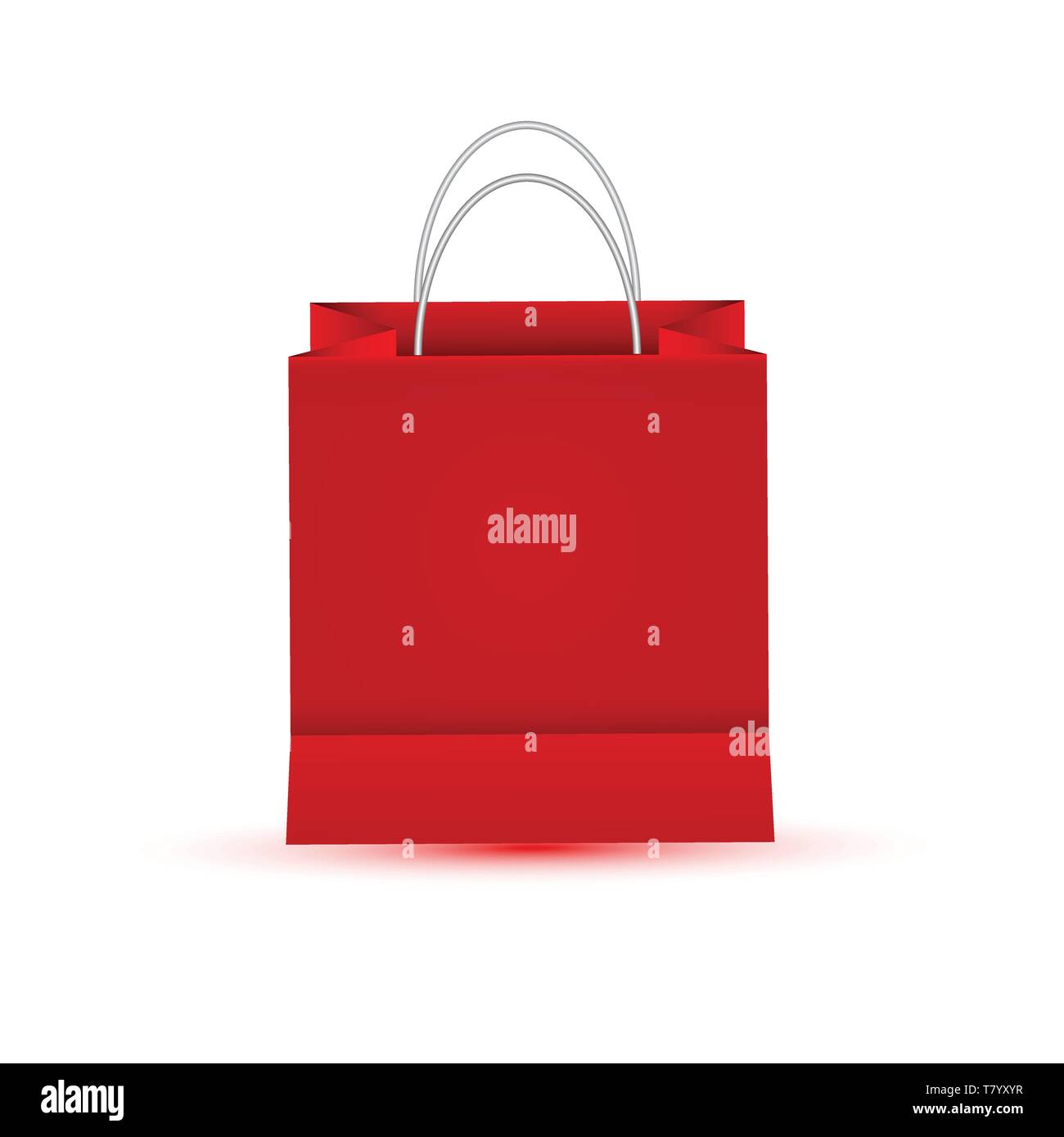 Shopping paper red bag empty, vector illustration Stock Vector Image ...