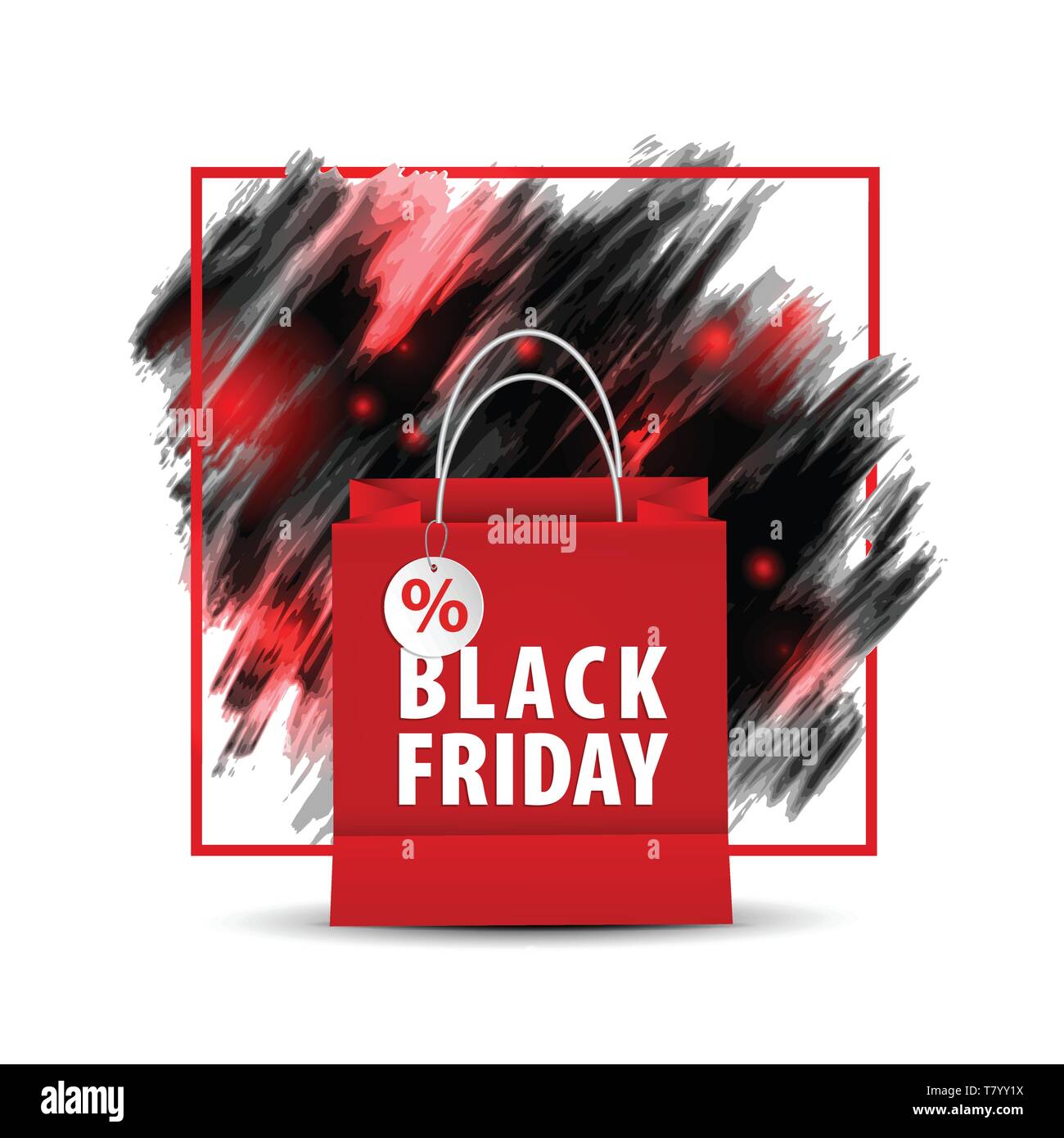 Shopping paper red bag empty, vector illustration Stock Vector Image ...