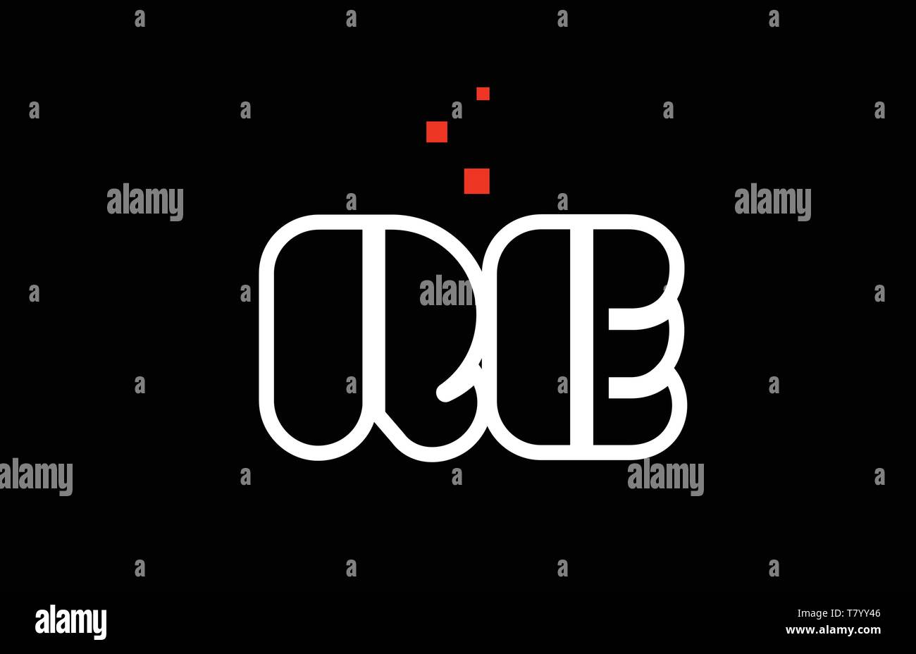 RE R E black white red dots alphabet letter combination suitable as a ...