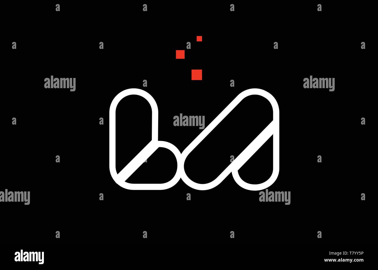 LA L A black white red dots alphabet letter combination suitable as a ...