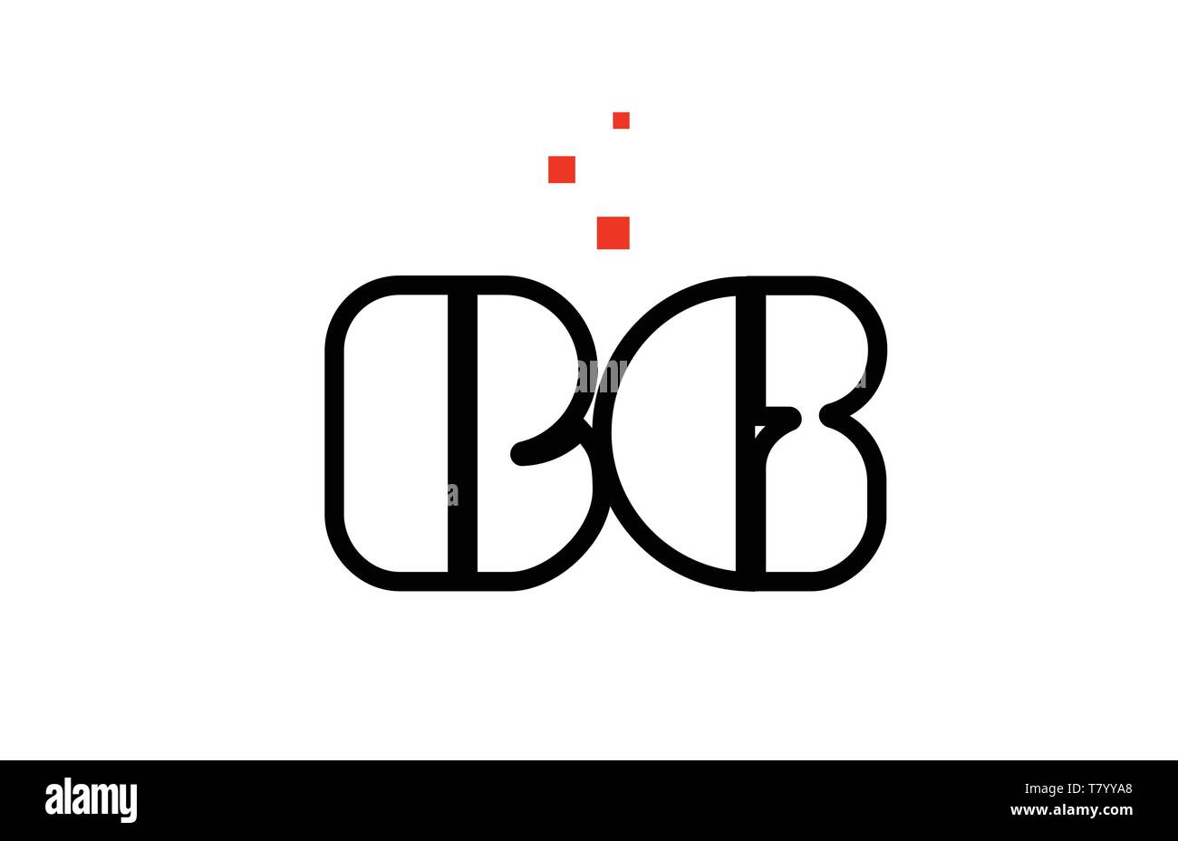 BG B G black white red dots alphabet letter combination suitable as a ...