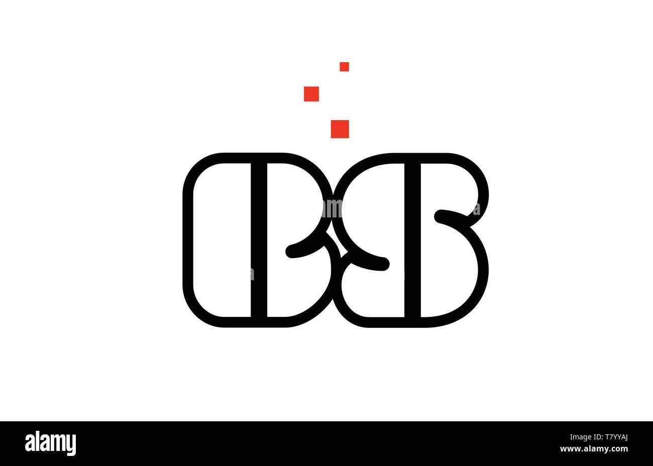 BS B S black white red dots alphabet letter combination suitable as a ...