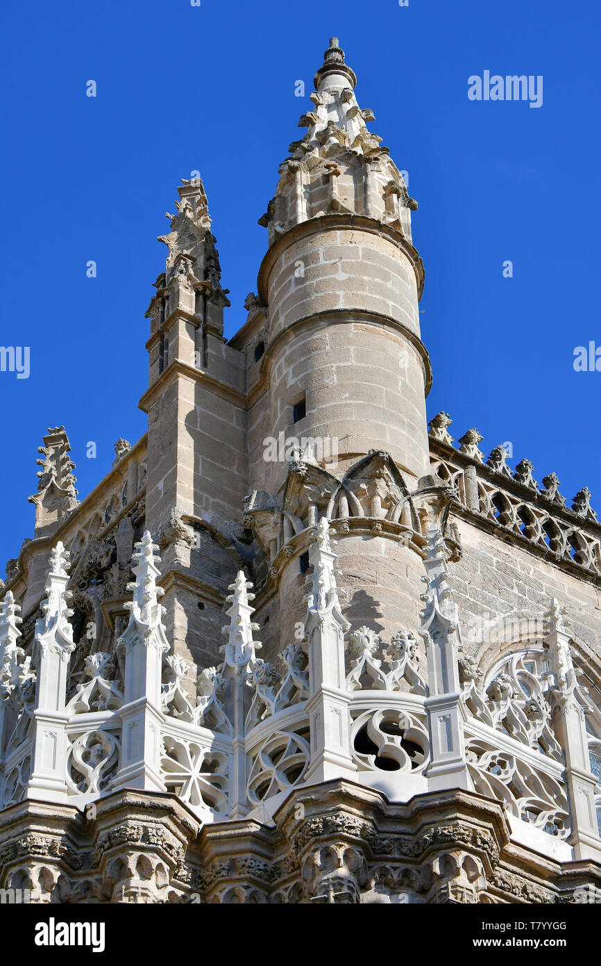 Cathedral of Saint Mary of the See, Catedral de Santa María de la Sede, Seville, Sevilla, Andalusia, Spain, UNESCO World Heritage Site Stock Photo