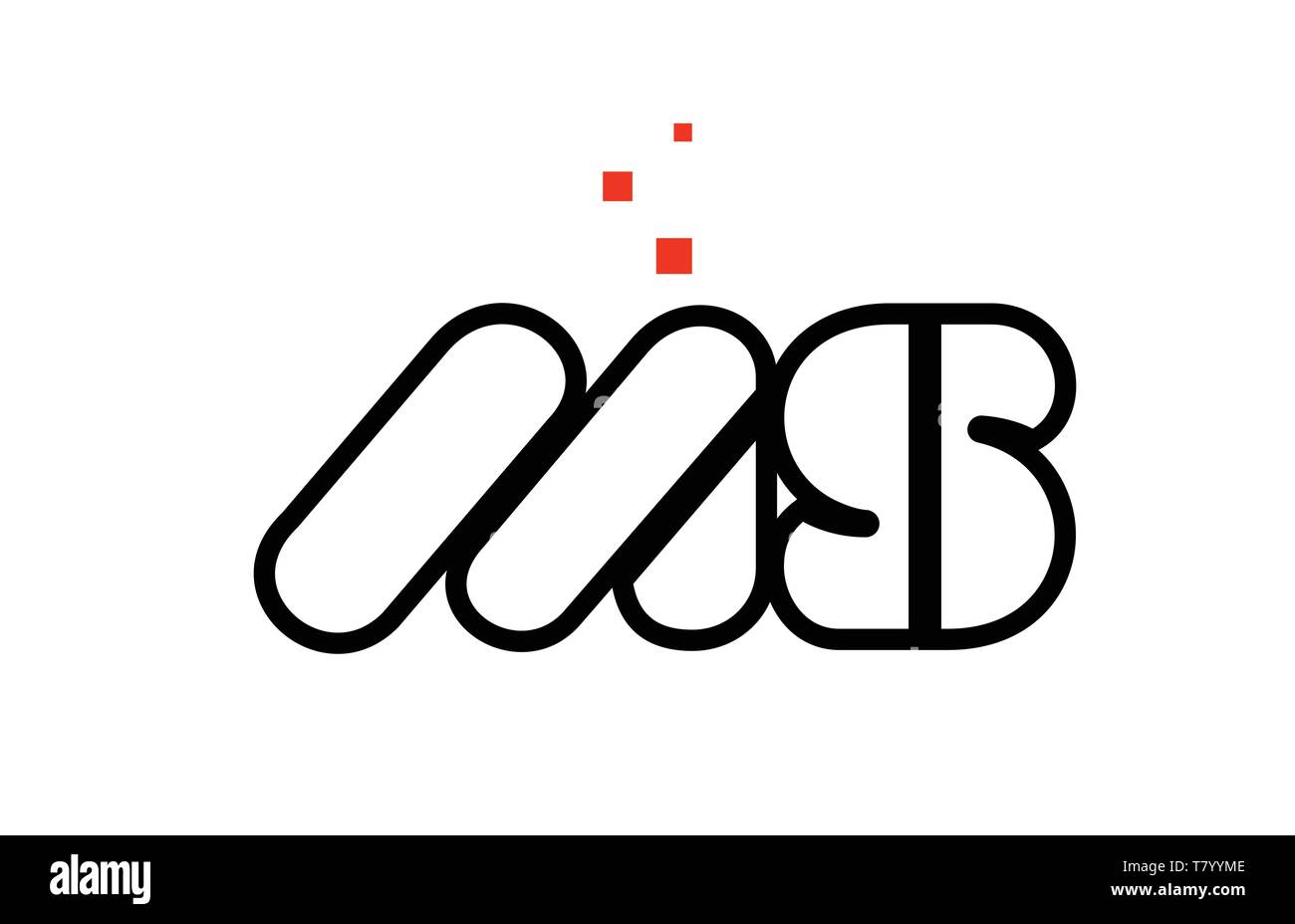 MS M S black white red dots alphabet letter combination suitable as a ...