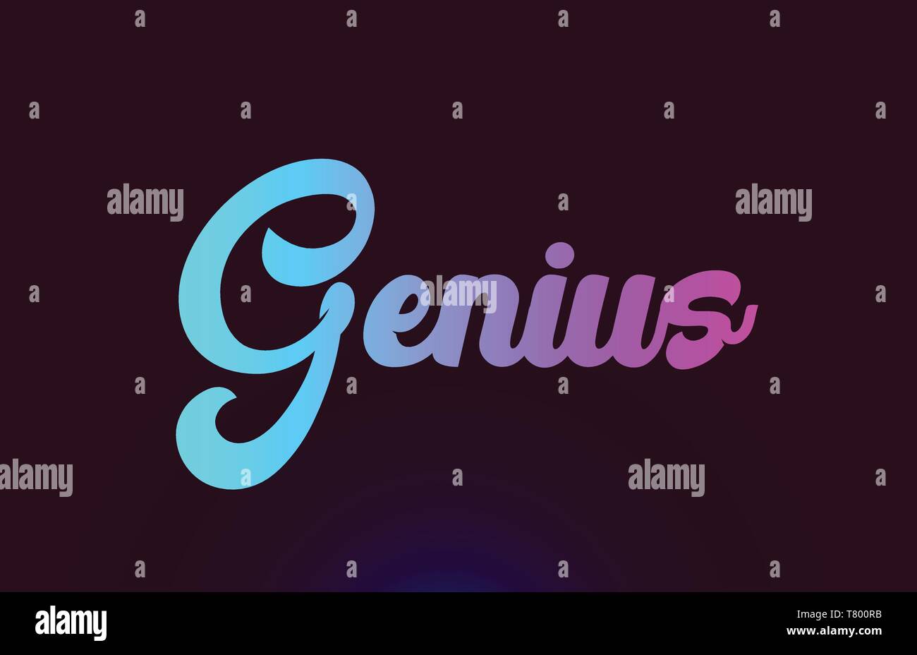 Genius pink word or text suitable for card icon or typography logo ...