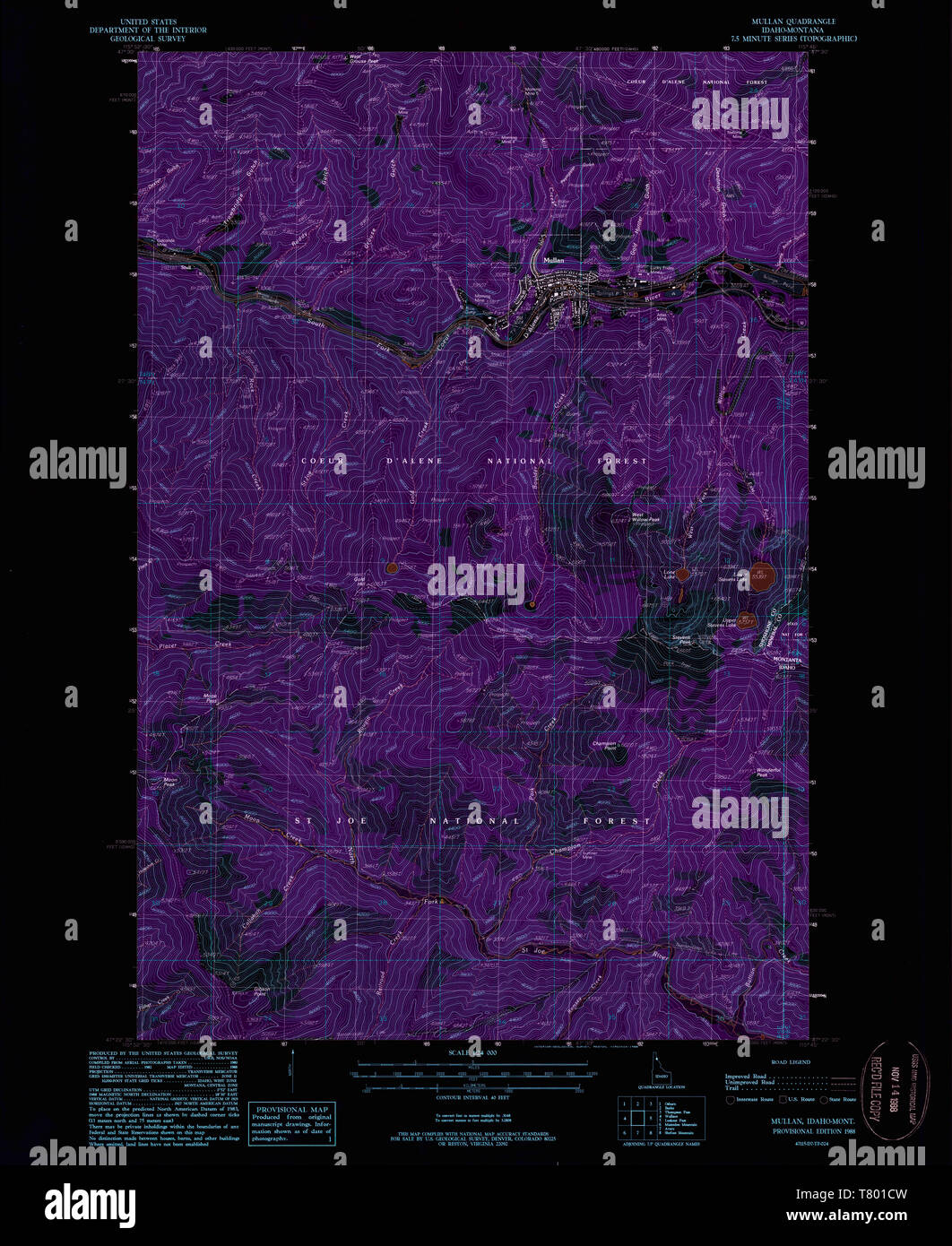 Mullan idaho map hires stock photography and images Alamy