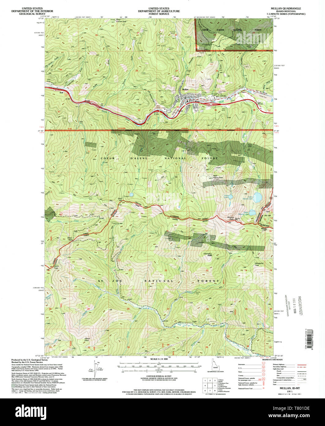 Map of mullan idaho hires stock photography and images Alamy