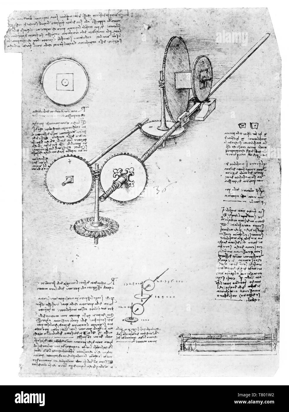 Notebook of Leonardo Da Vinci Stock Photo