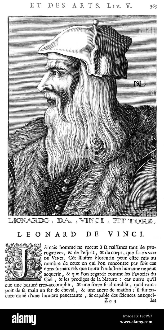 Leonardo da Vinci, Italian Renaissance Polymath Stock Photo