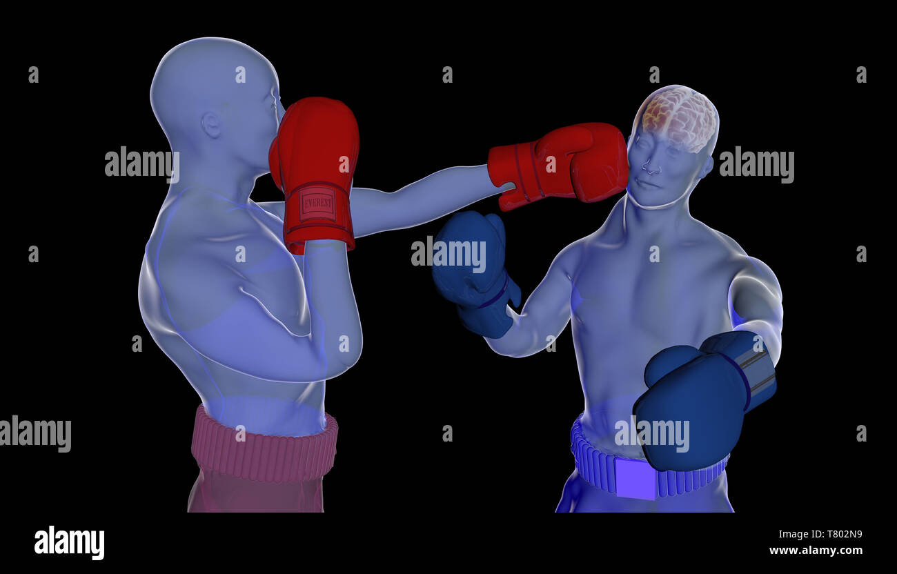 Boxing Concussion Stock Photo
