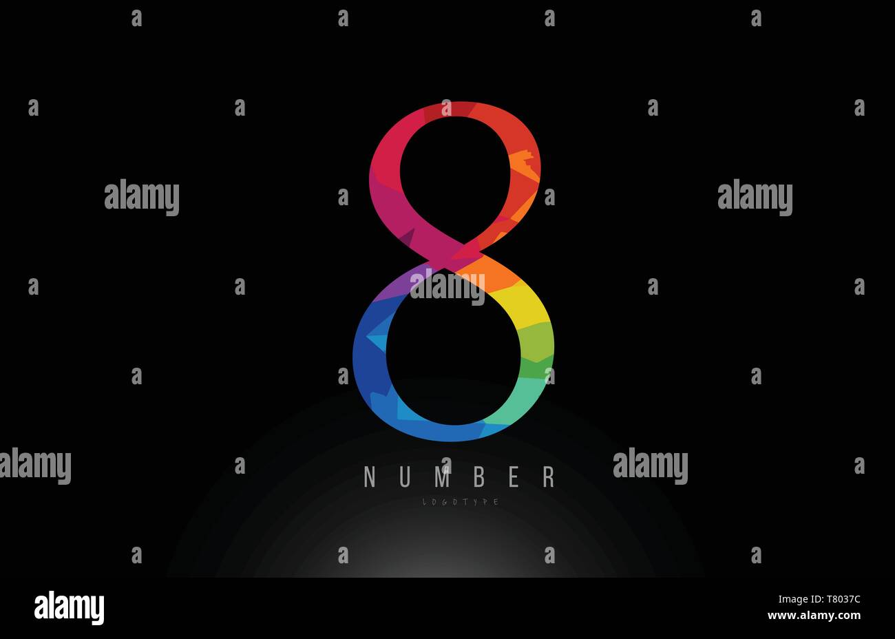 8 number logo design with rainbow colors suitable for a company or ...