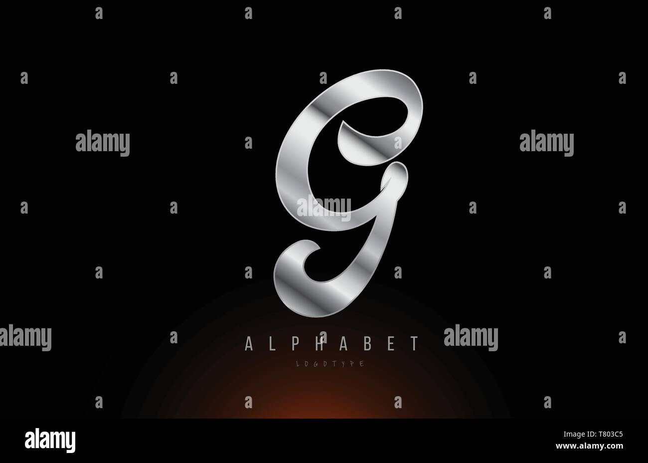 Silver grey metallic letter G logo design with metal look suitable for a company or business Stock Vector