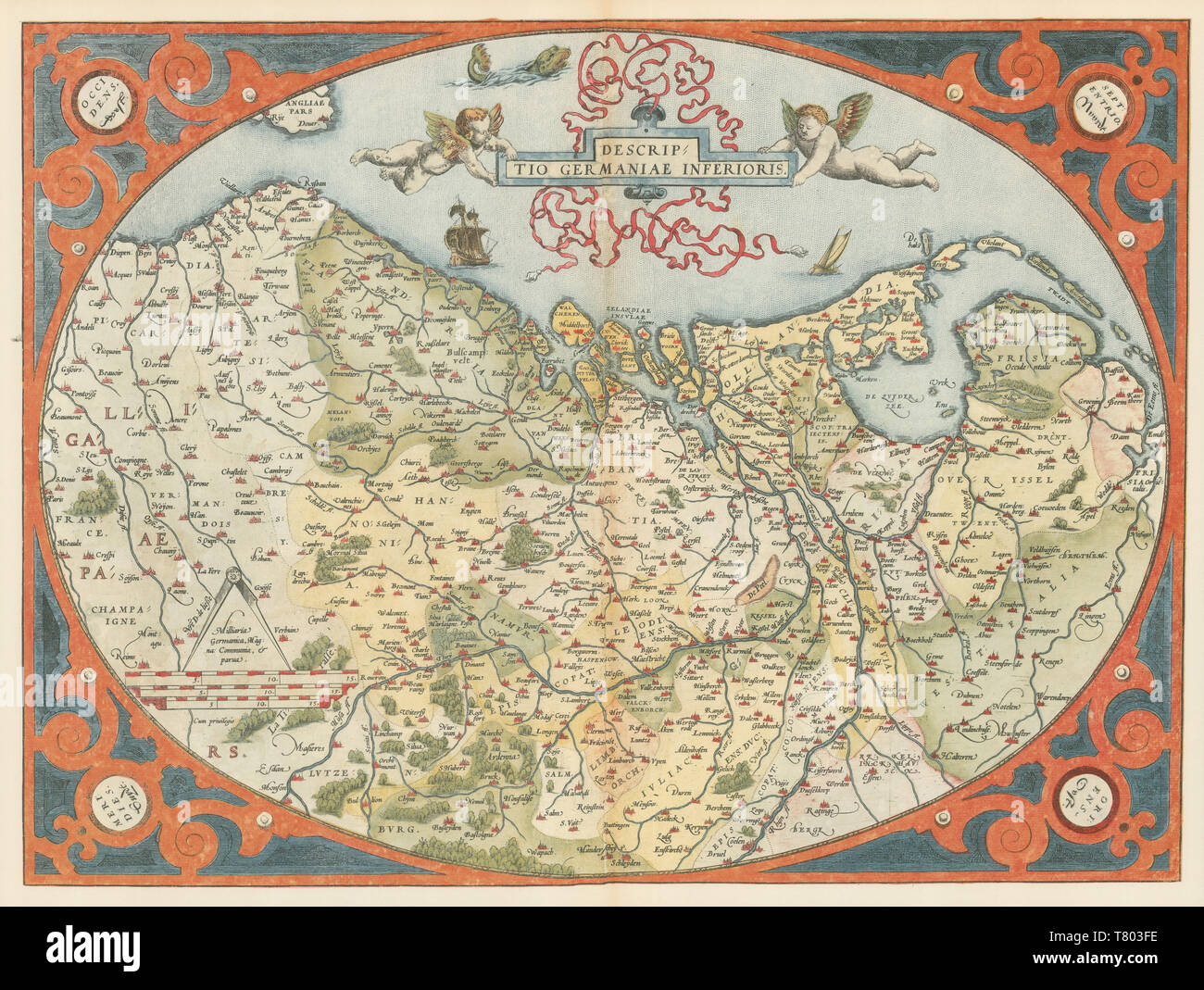 Theatrum Orbis Terrarum, Netherlands, 1570 Stock Photo