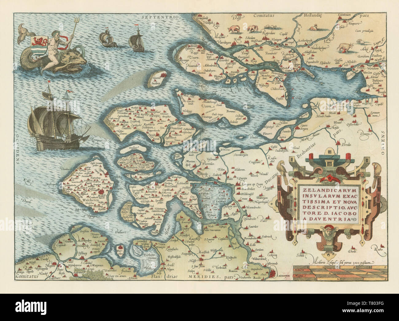 Theatrum Orbis Terrarum, Zeeland, 1570 Stock Photo