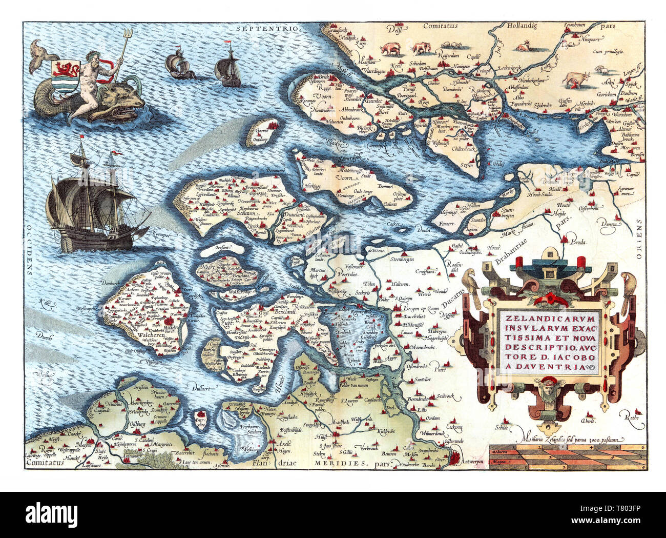 Theatrum Orbis Terrarum, Zeeland, 1570 Stock Photo