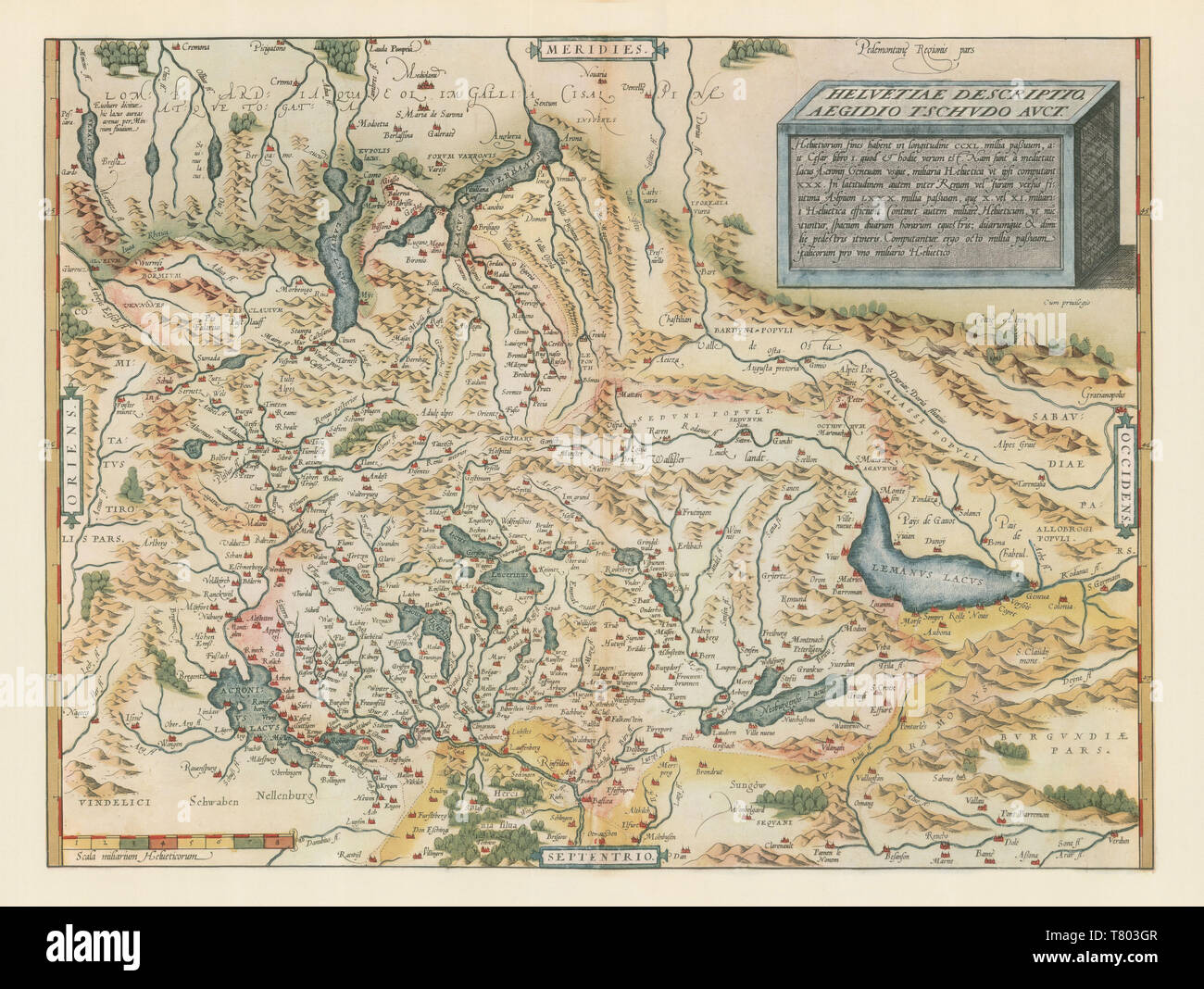 Theatrum Orbis Terrarum, Switzerland, 1570 Stock Photo