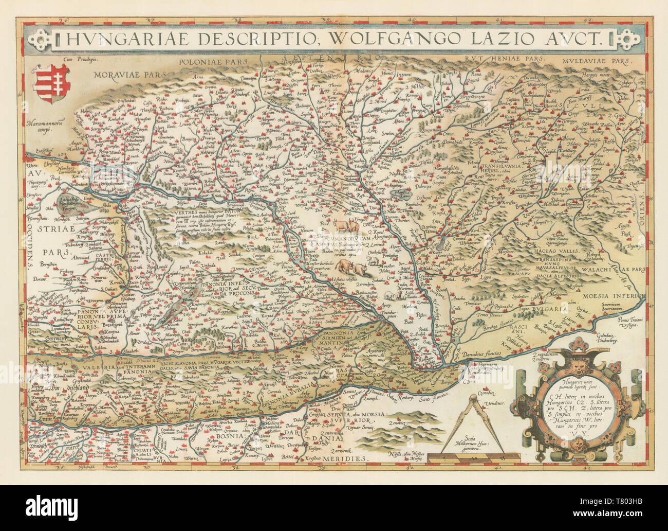 Theatrum Orbis Terrarum, Hungary, 1570 Stock Photo