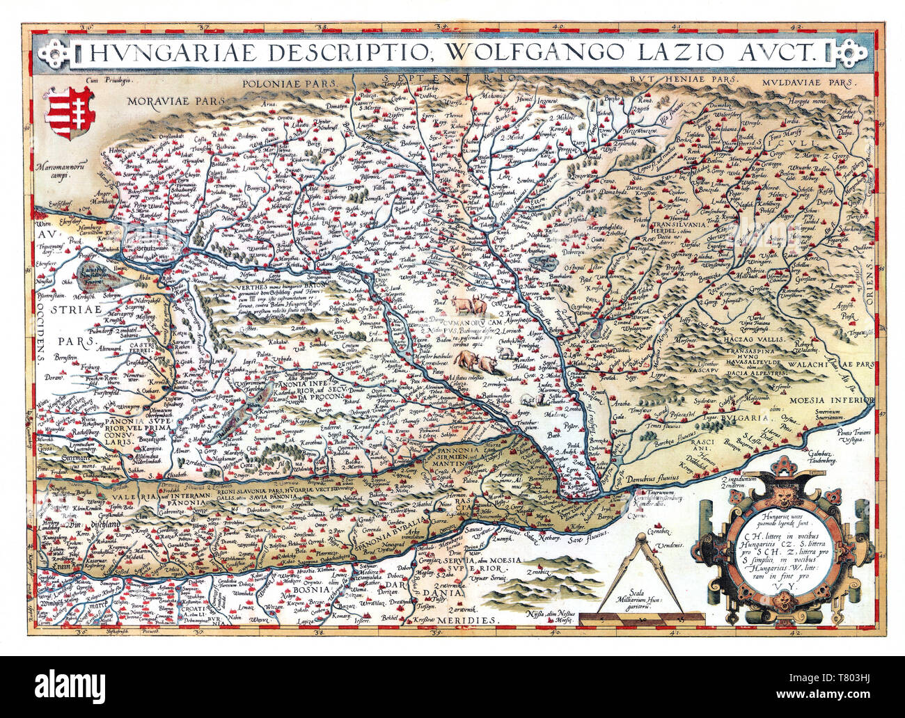 Theatrum Orbis Terrarum, Hungary, 1570 Stock Photo