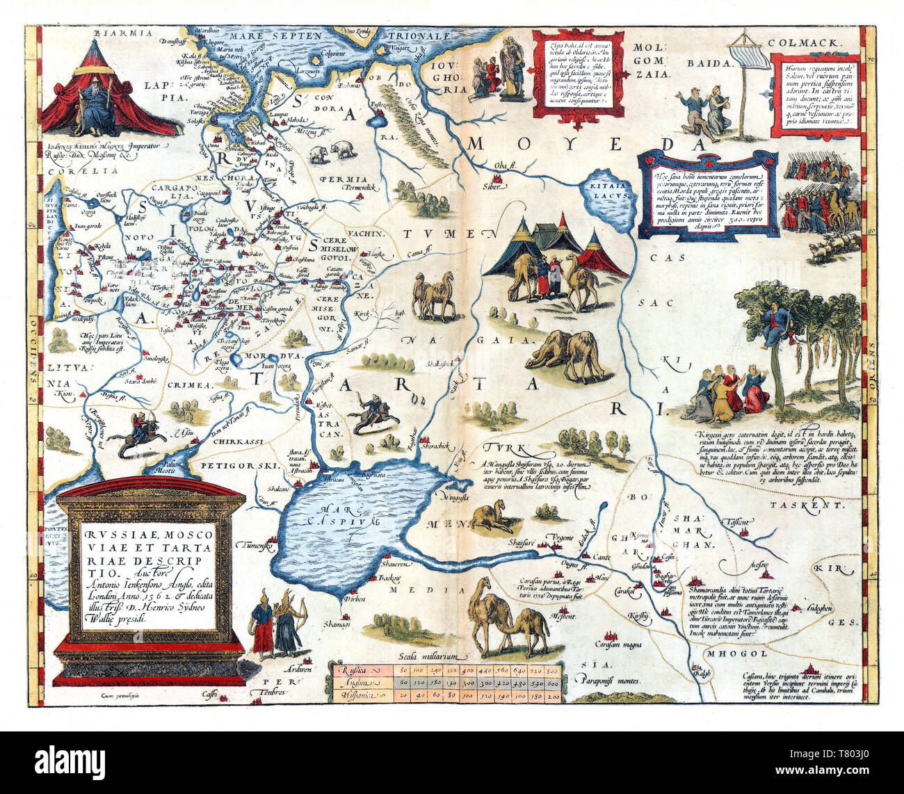 Theatrum Orbis Terrarum, Kingdom of Moscow, 1570 Stock Photo