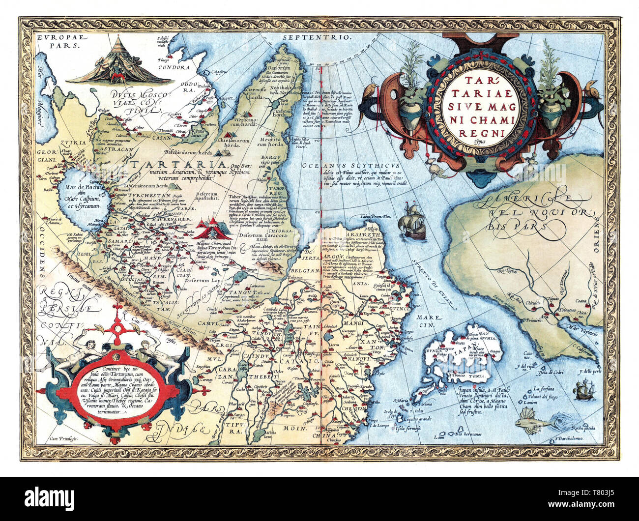 Theatrum Orbis Terrarum, Tartaria, 1570 Stock Photo