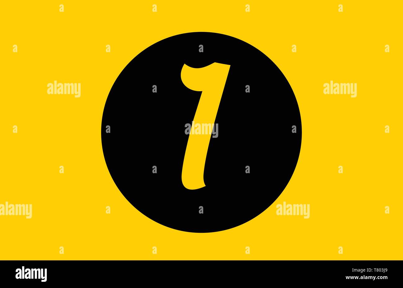 yellow number 1 icon design with black circle suitable for a business