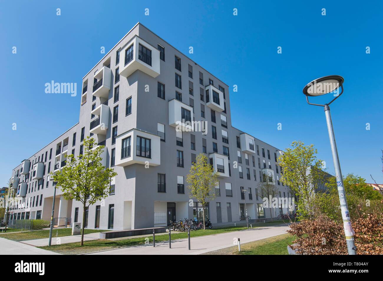 Block of flats, new building in Parkviertel-Giesing, Giesing, Munich, Upper Bavaria, Bavaria, Germany Stock Photo