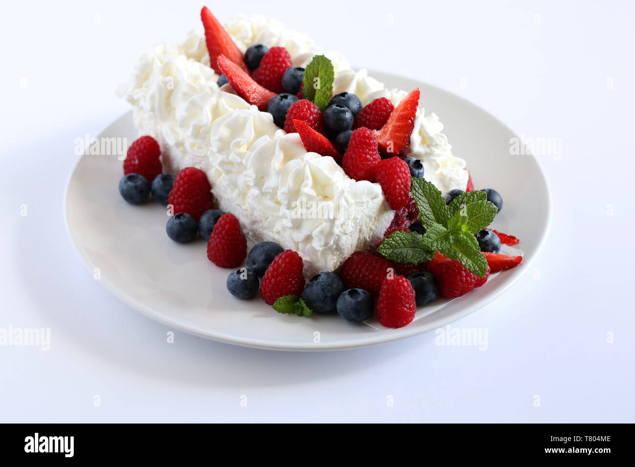 Mixed berry ice cream cake Stock Photo Alamy