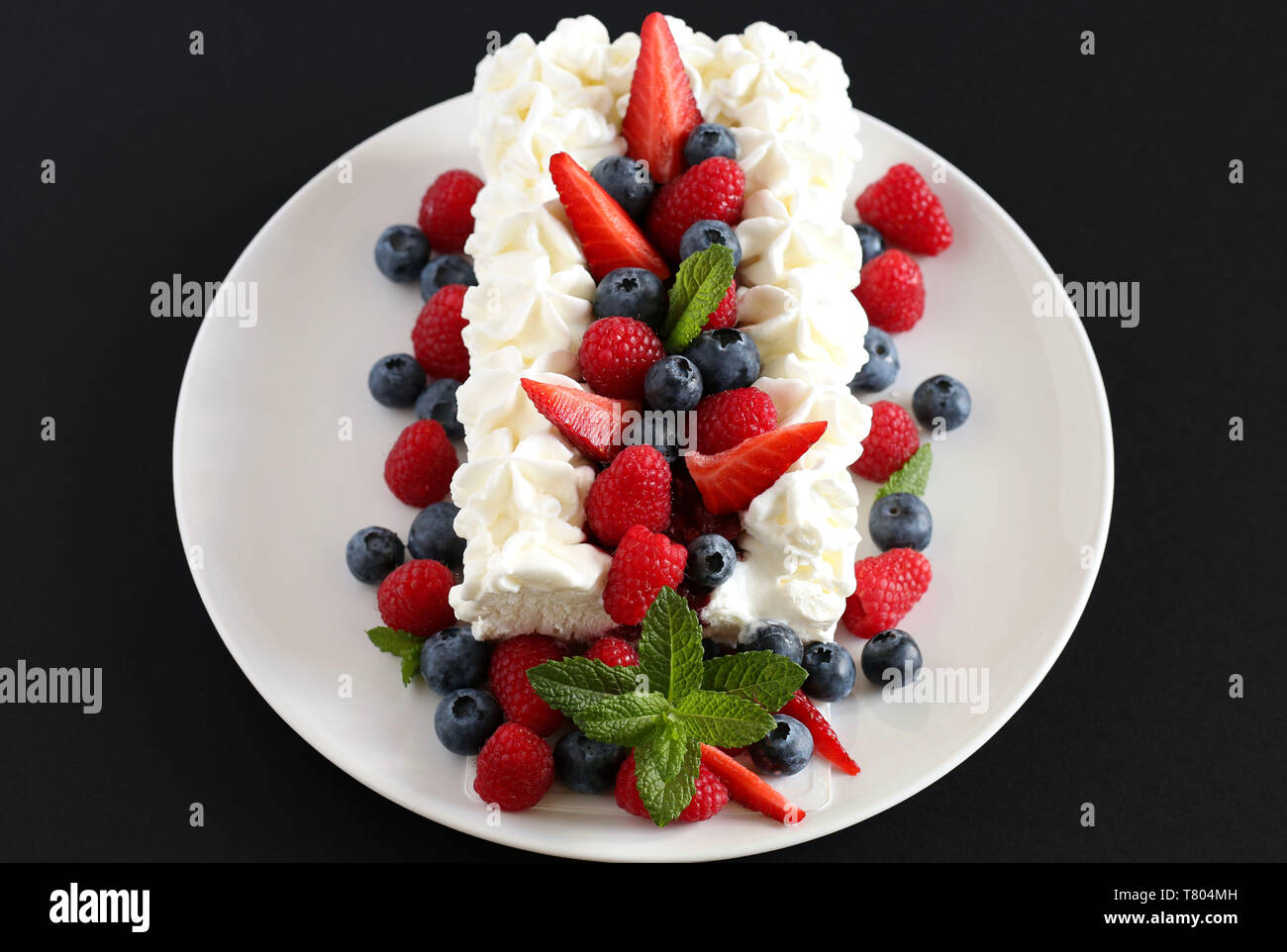 Mixed berry ice cream cake Stock Photo Alamy