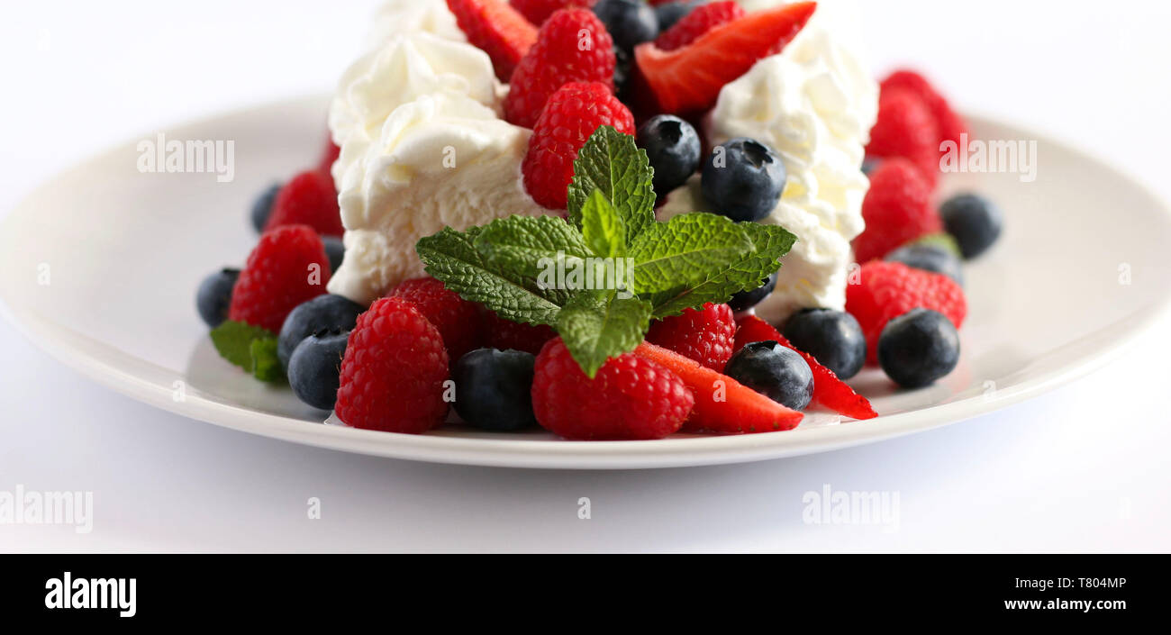 Mixed berry ice cream cake Stock Photo Alamy