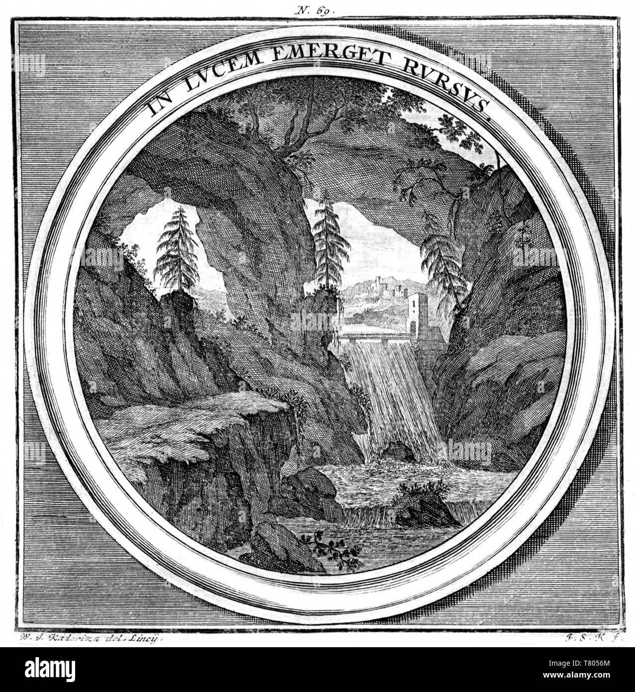 Meteorologia, Waterfall, 1709 Stock Photo
