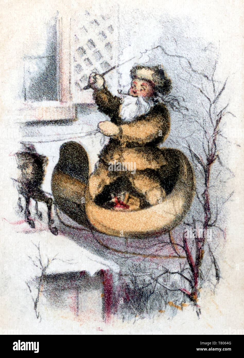 A Visit from St. Nicholas, The Night Before Christmas, 1864 Stock Photo
