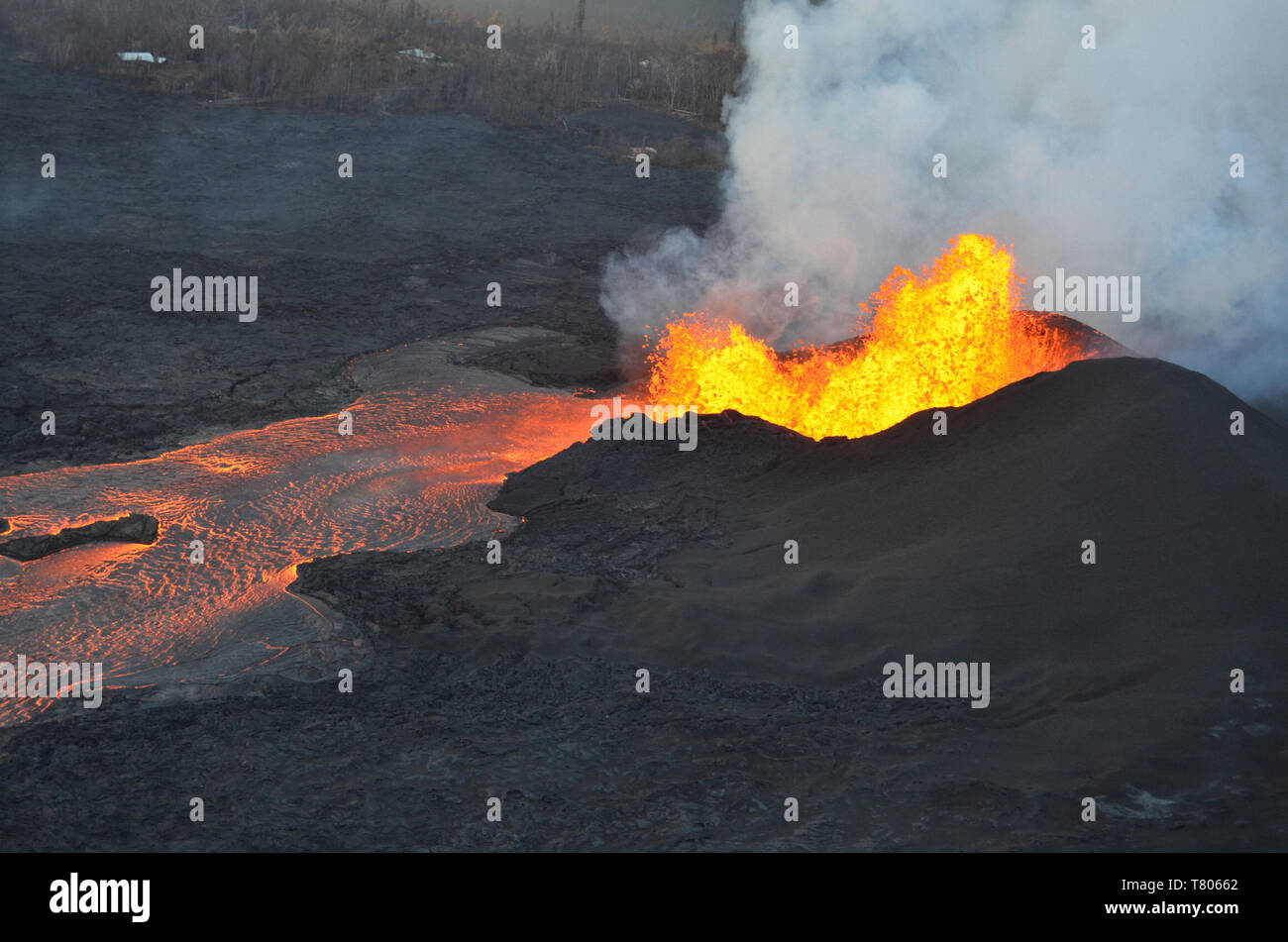 Kilauea Eruption 2018 Stock Photo