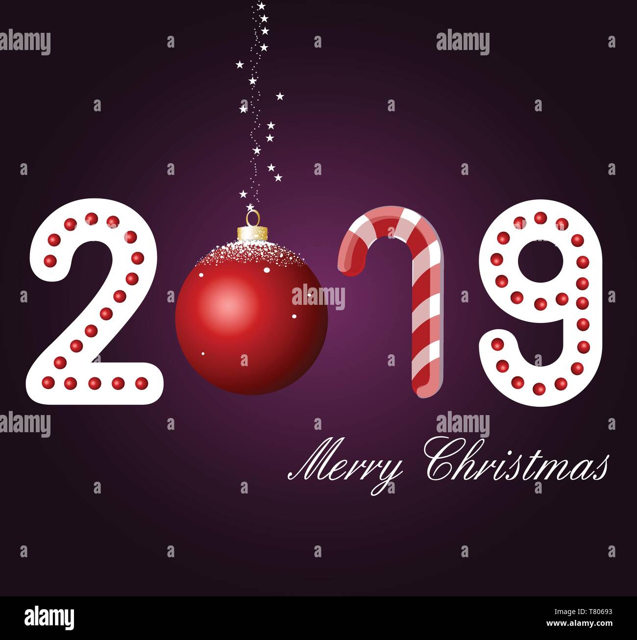 Happy New Year 2019 Text Design Pattern Stock Vector