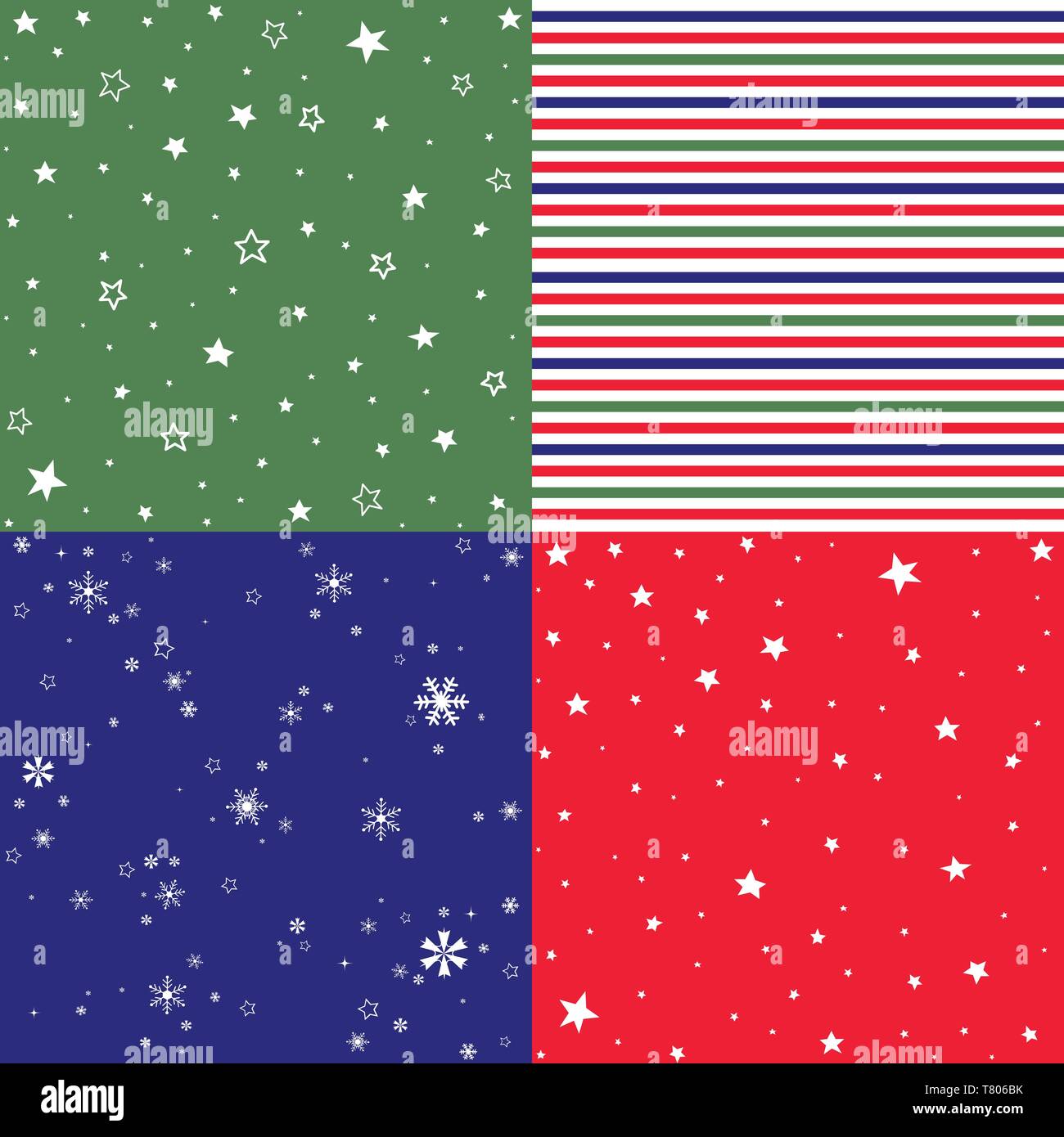 Christmas pattern set and vector illustration Stock Vector