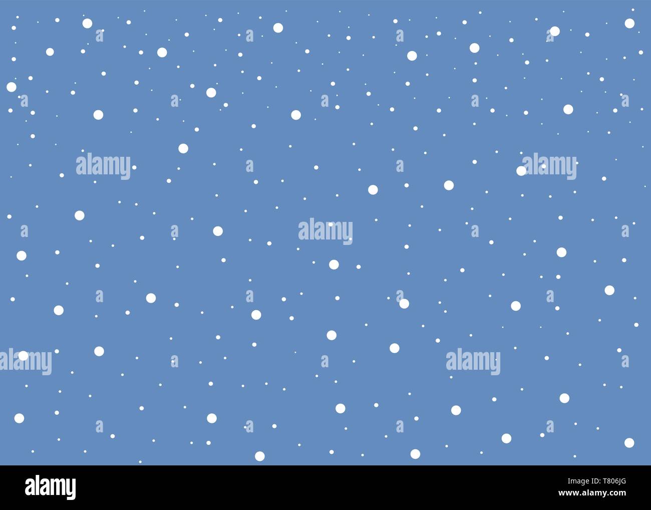 White snow falling on blue background seamless pattern Stock Vector