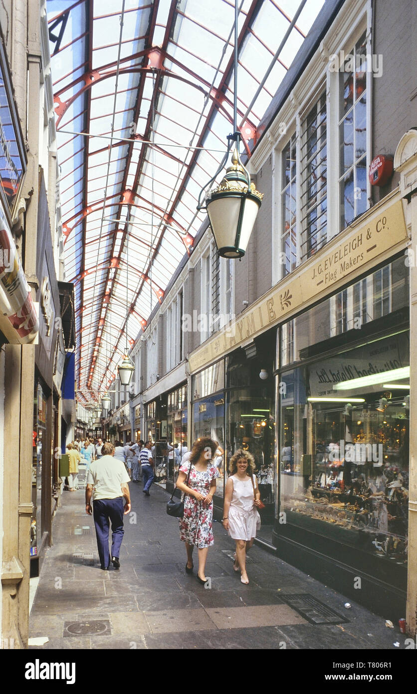 Royal Arcade, Cardiff, Wales. Cymru. Circa 1980's Stock Photo